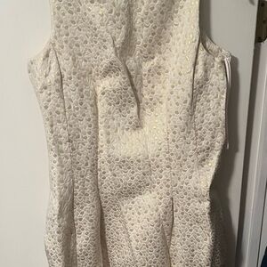 Cynthia Steffe Cream and Gold Textured Dress